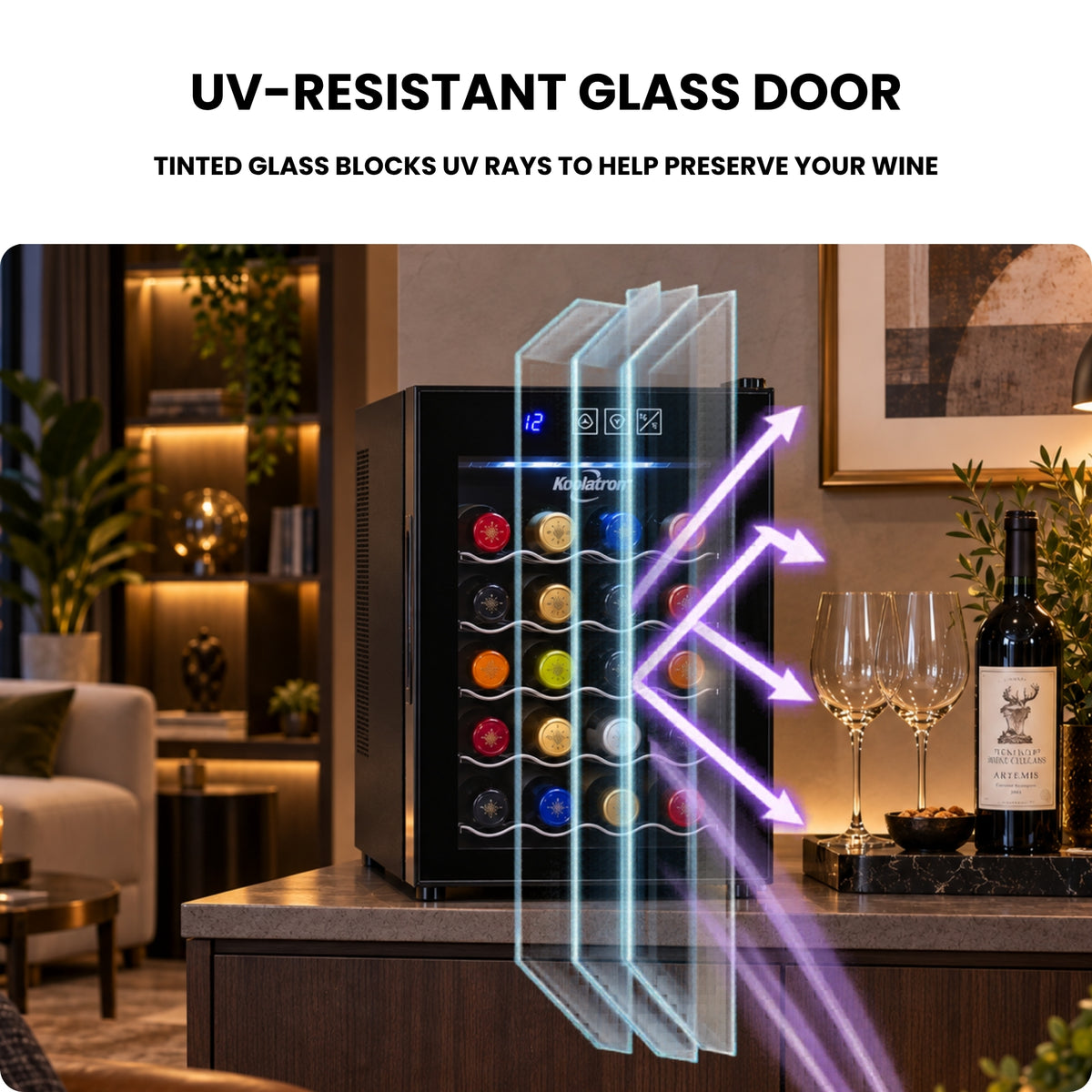 Koolatron 20 Bottle Wine Cooler Thermoelectric Freestanding Wine Fridge