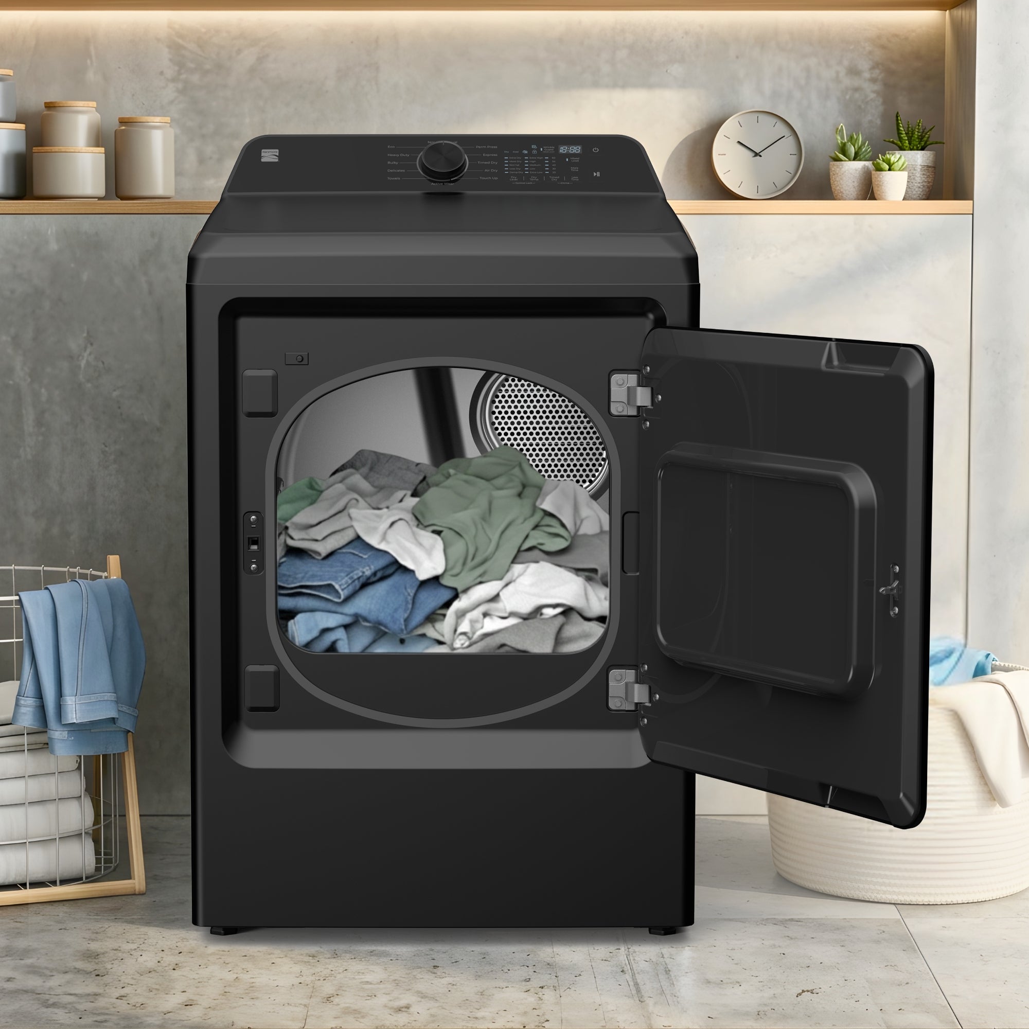 Kenmore 7.5 cu. ft. Electric Dryer with Stainless Steel Drum, Slate Grey