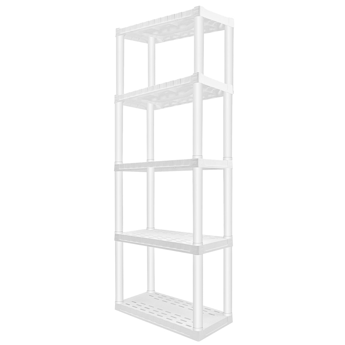 Oskar 5-Tier Plastic Shelving Unit, White