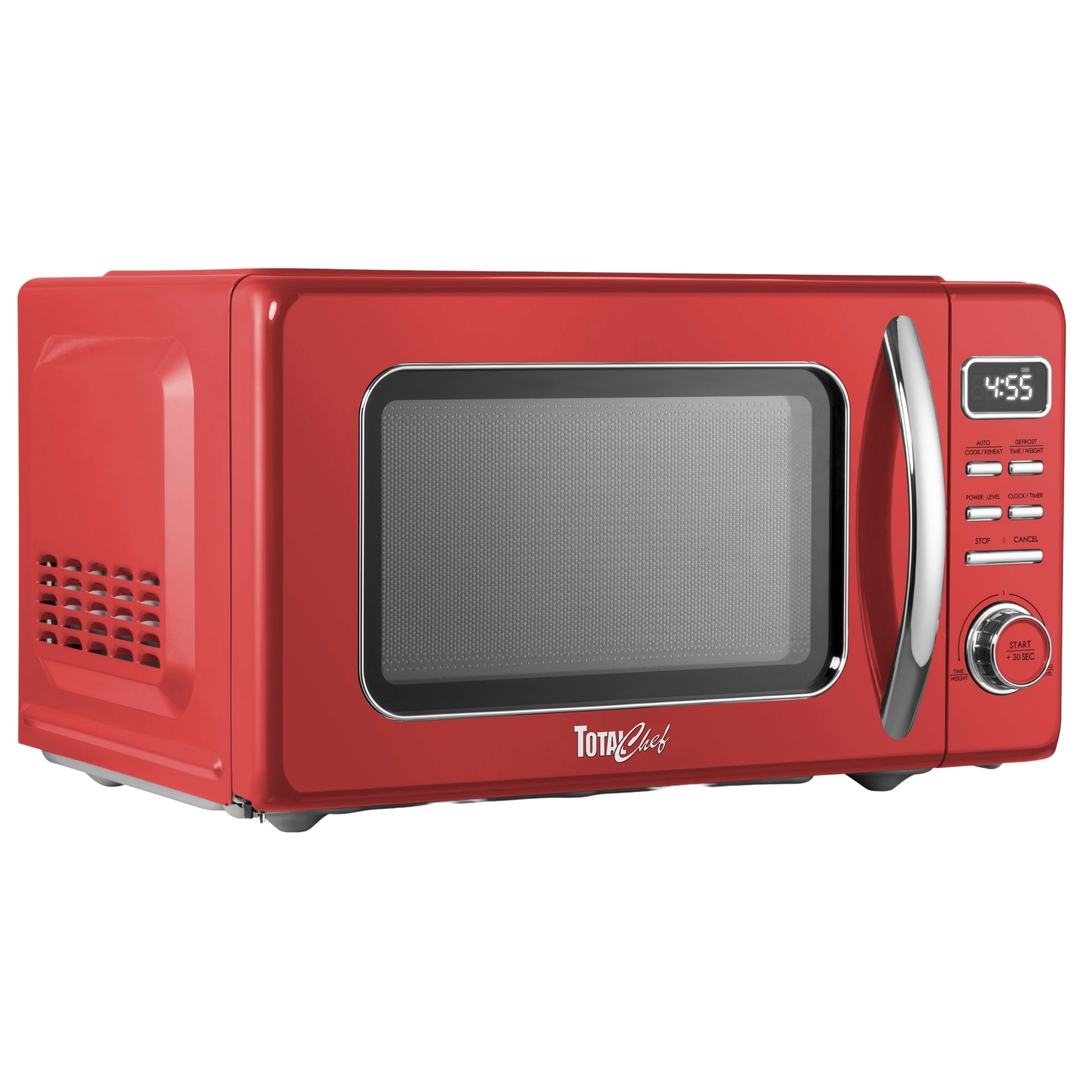Total Chef Retro Microwave Oven, 0.7 Cu Ft, 8 Pre-Sets, 700W, Red