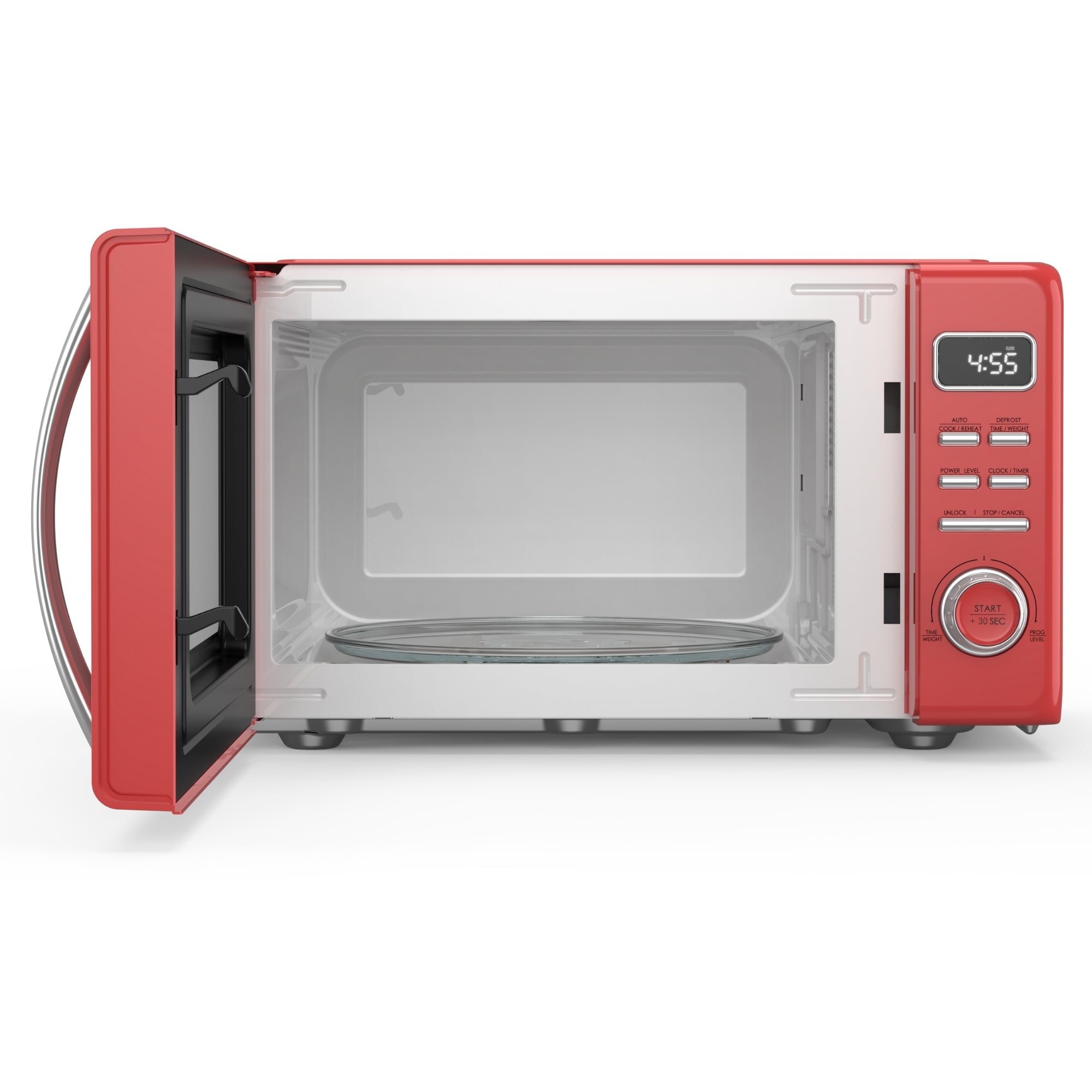 Total Chef Retro Microwave Oven, 0.7 Cu Ft, 8 Pre-Sets, 700W, Red